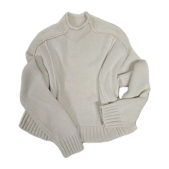 ZARA High Neck Pullover Knit Sweater Beige Women’s Size S - Picture 9 of 10